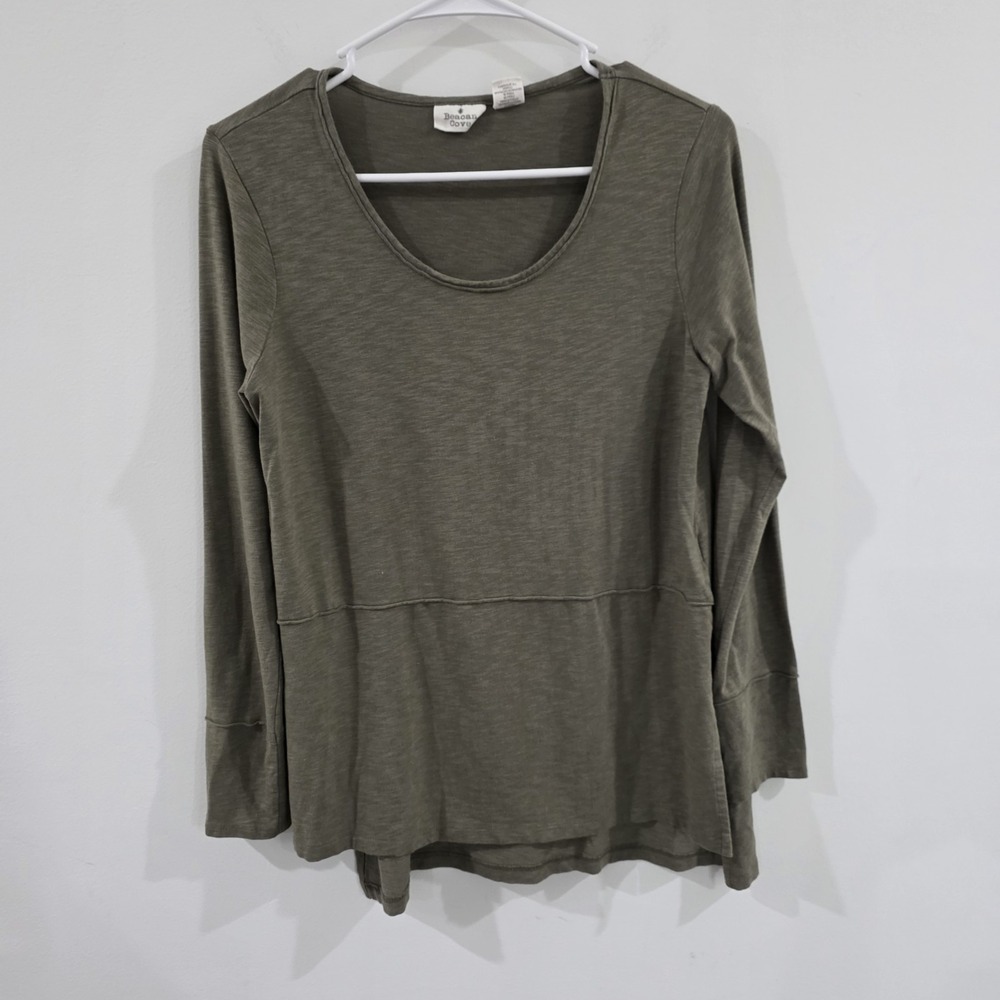 Beacan Cove Womens Top Size Medium Green Forest Fairy Modal Cotton Granola